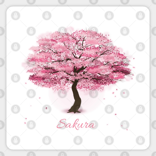 Sakura Tree Blossom Magnet by HolidayBug